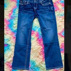 Miss me jeans plus size 34 easy cropped with rhinestone detailing